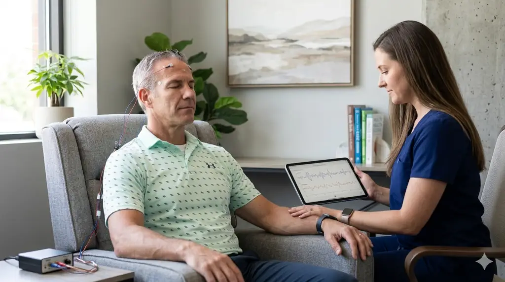 Man Doing Neurofeedback How many neurofeedback sessions are needed | clear mind utah | clear mind utah