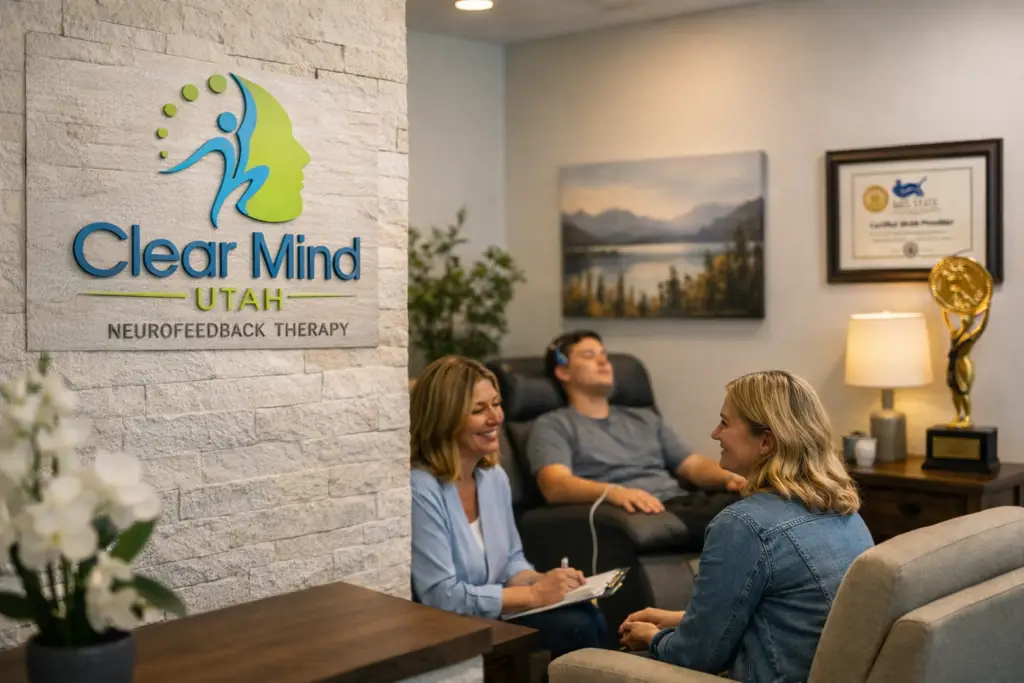 Clear Mind Utah neurofeedback office in American Fork Utah County — welcoming lobby and caring team