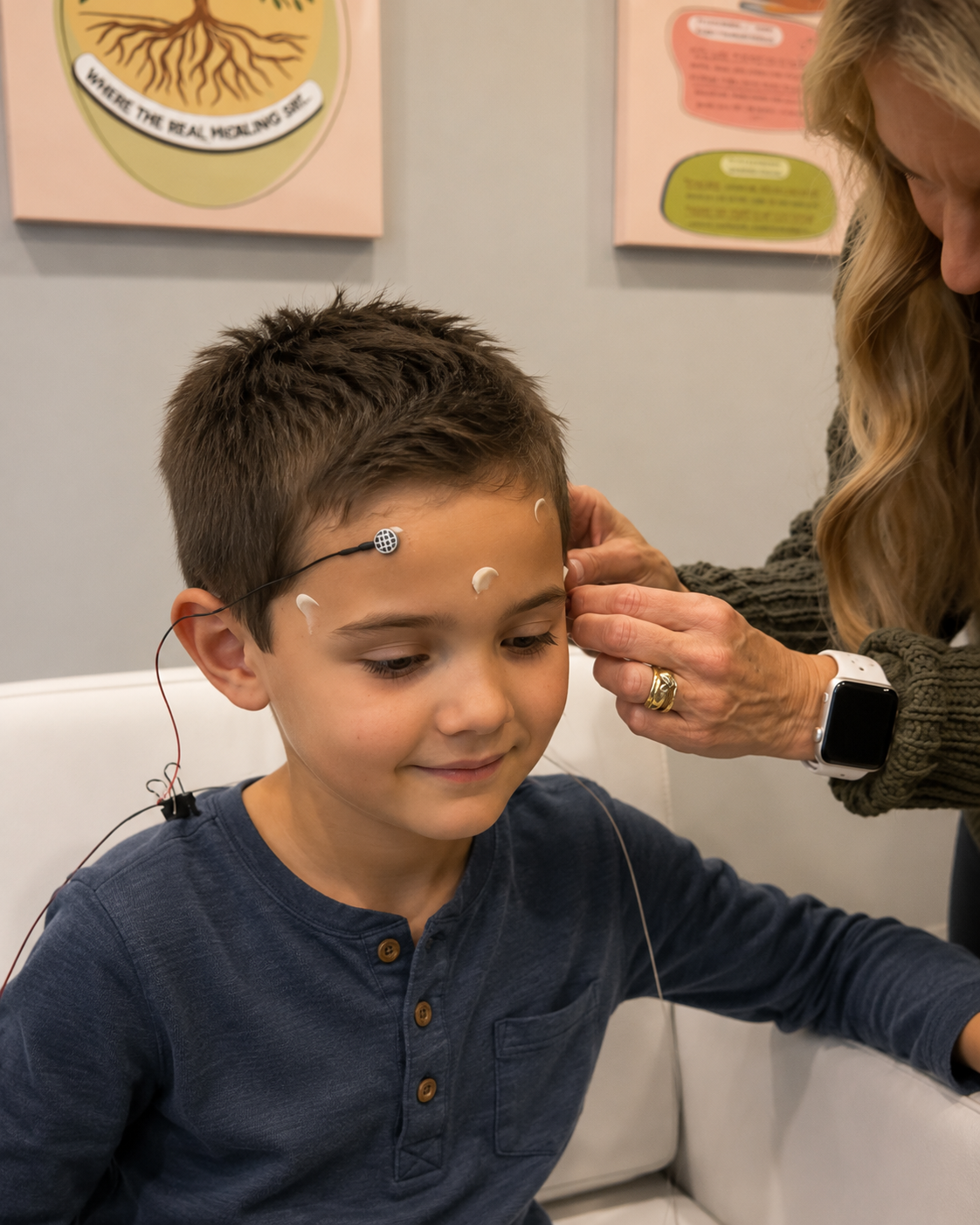 Child sitting calmly during a neurofeedback session in American Fork Utah