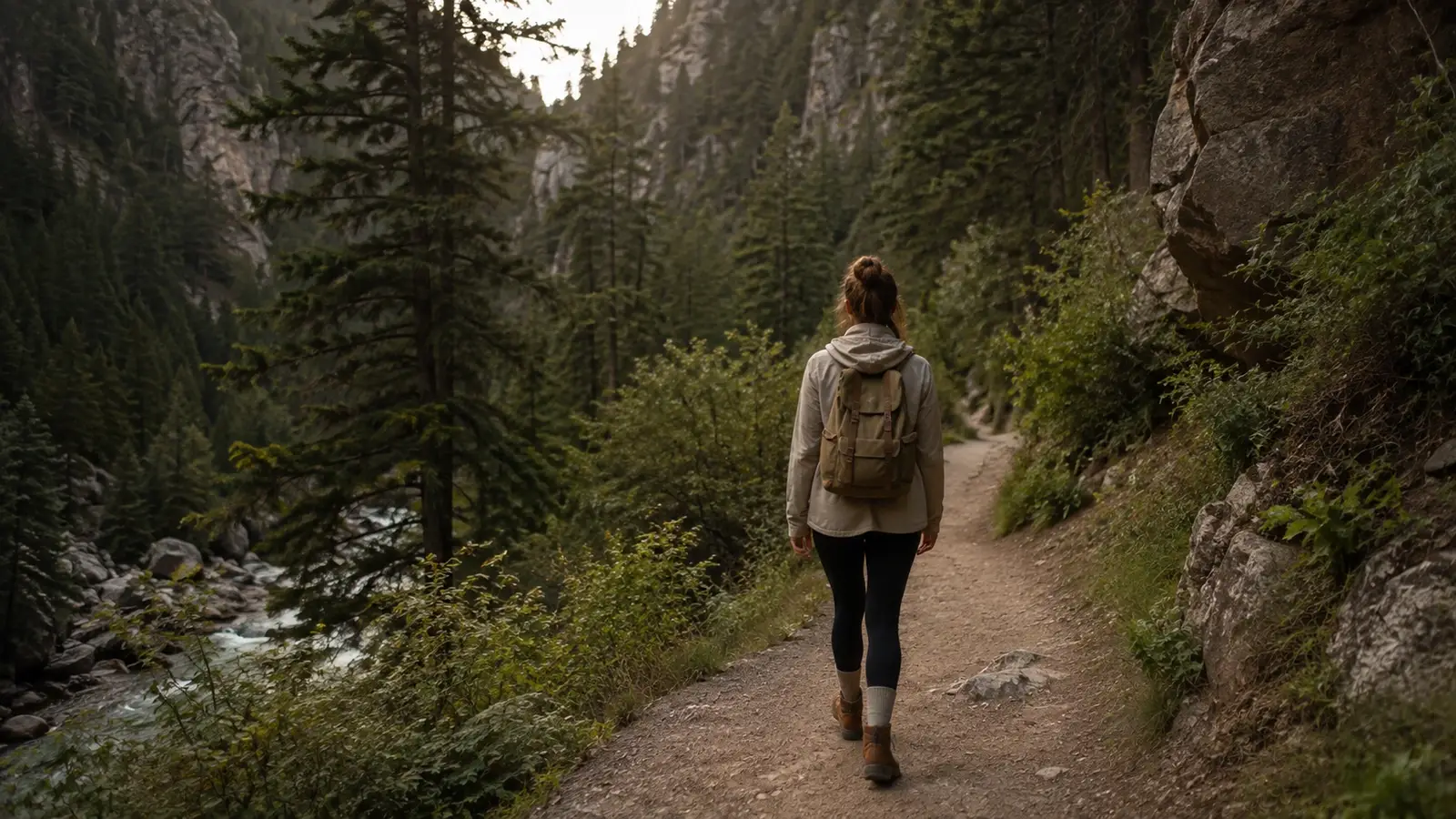 Person walking a quiet trail in American Fork, processing stress and trauma - Clear Mind Utah