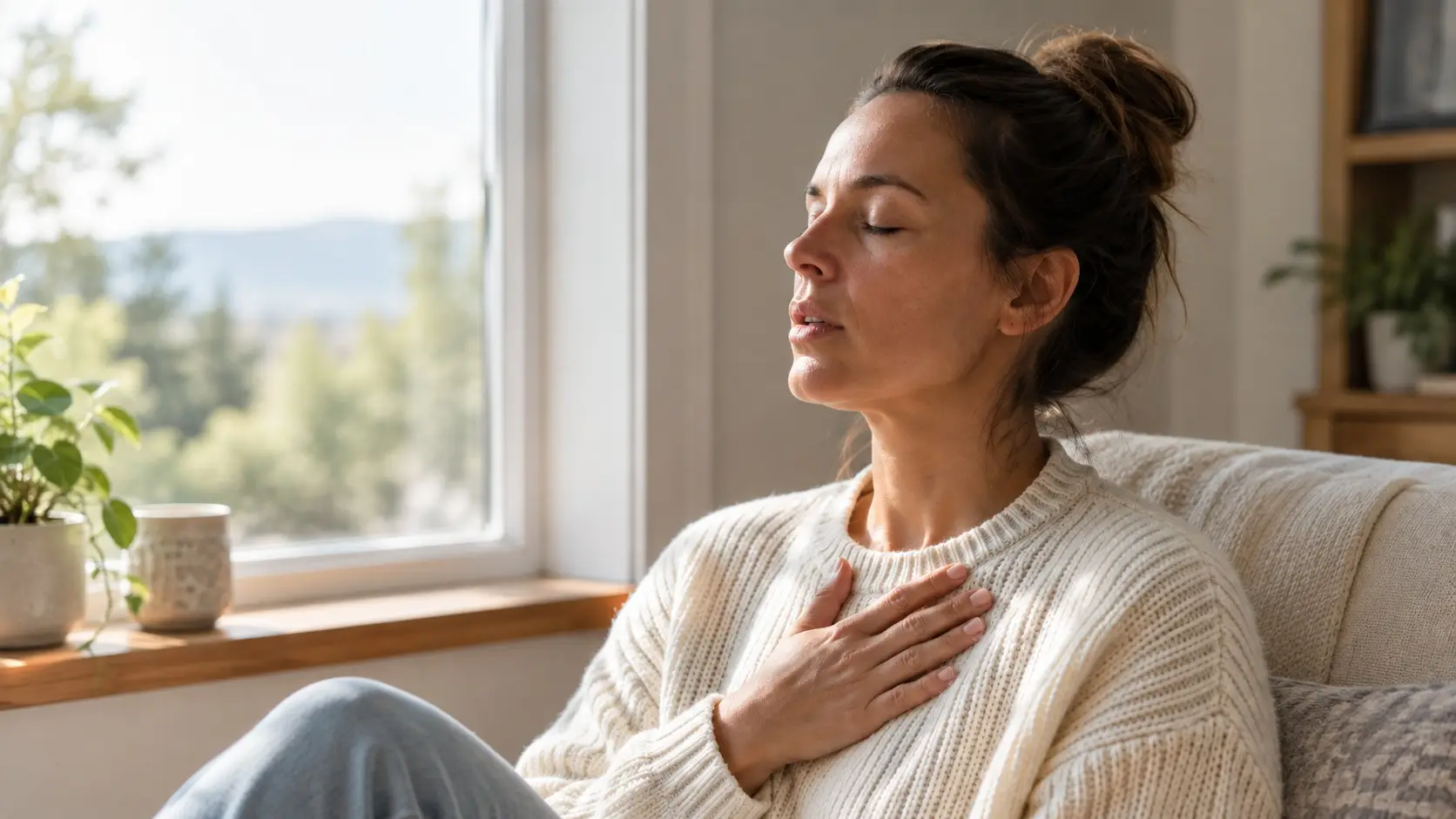 A person sitting calmly by a window, catching their breath — understanding the stages of burnout at clear mind utah | clear mind utah | clear mind utah